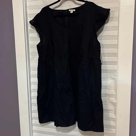 Goodthreads Women's Relaxed-Fit Washed Linen Blend Flutter-Sleeve Peasant Dress - Picture 4 of 6